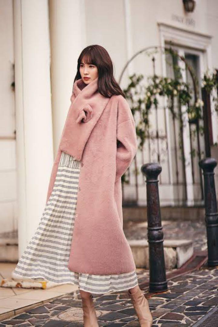 Herlipto Faux Fur Reversible Coat ecru s（herlipto faux fur