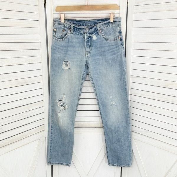 Levi’s 501 CT Distressed Crop Jeans Blue Size 25 Mid Rise