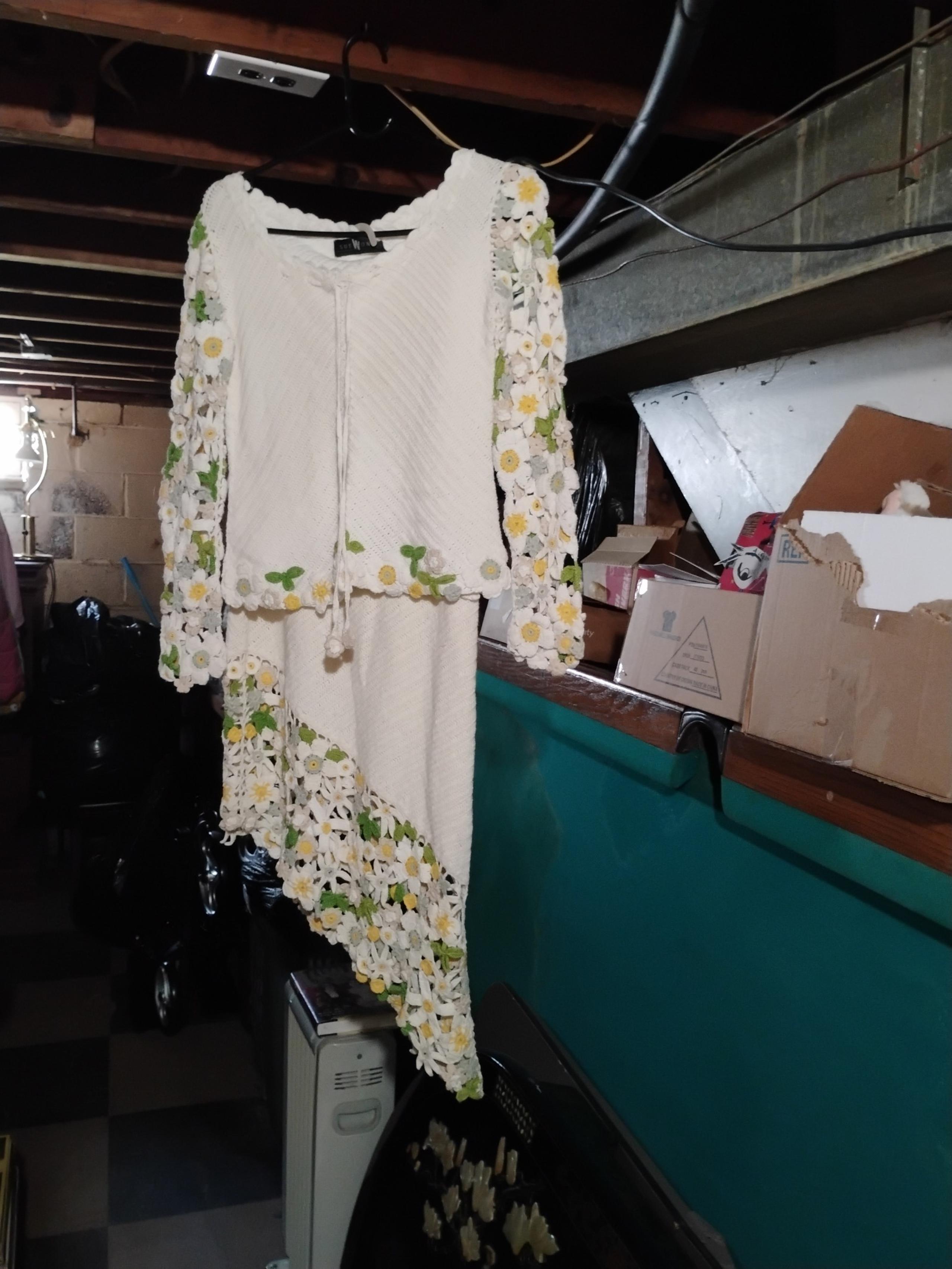 Sue Wong 2 piece Crochet Dress