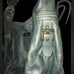 ISABELLA FIORE Vtg Large Blue Metallic Shimmer Stud Leather Hobo Handbag Satchel