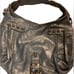 ISABELLA FIORE Vtg Large Blue Metallic Shimmer Stud Leather Hobo Handbag Satchel
