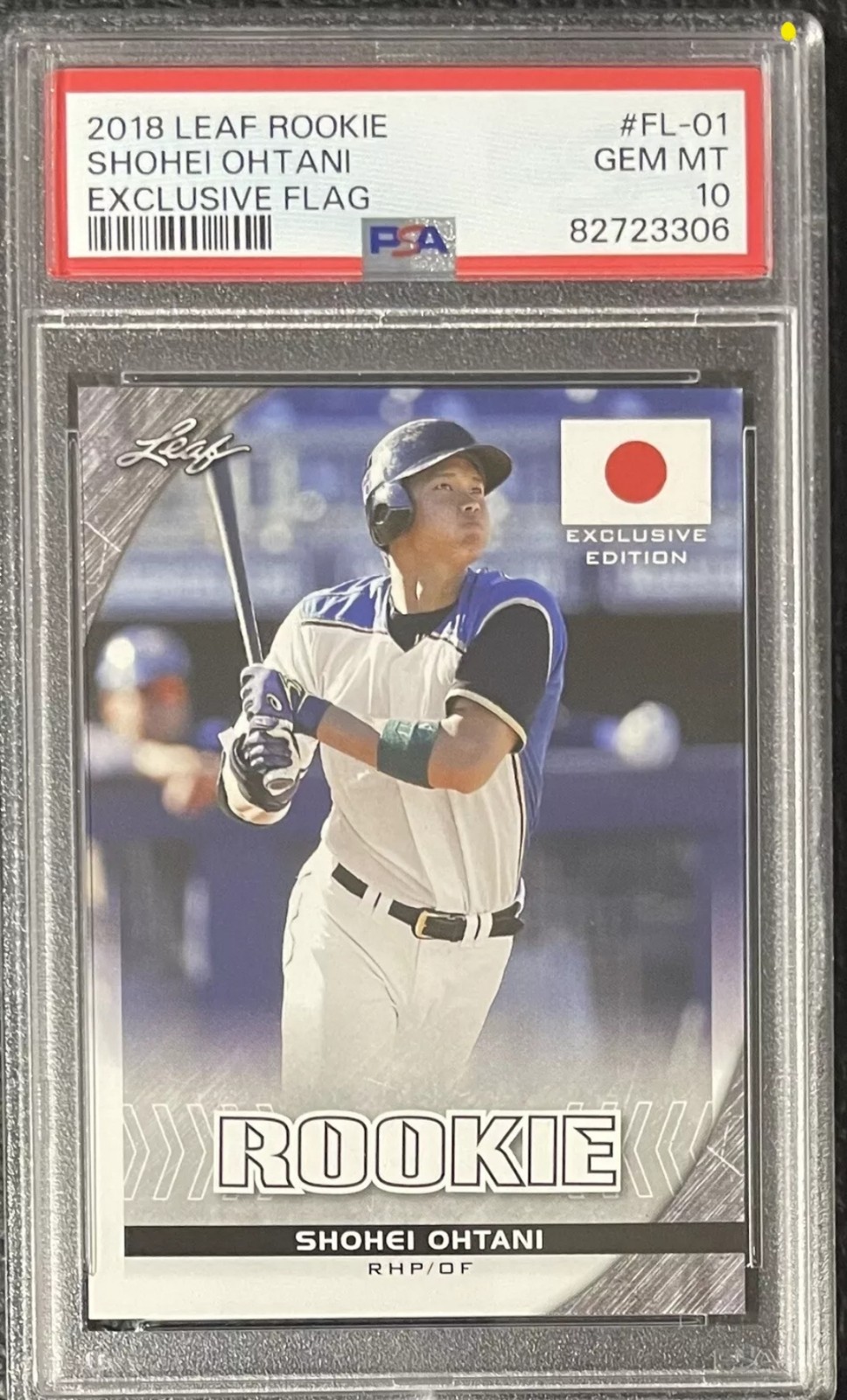 Shohei Ohtani 2018 Leaf Rookie Exclusive Flag FL-01 Dodgers RC Rookie PSA 10 Gem