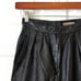 Petite Sophisticate 90's Vintage High Rise Slim Fit Genuine Leather Pants Black