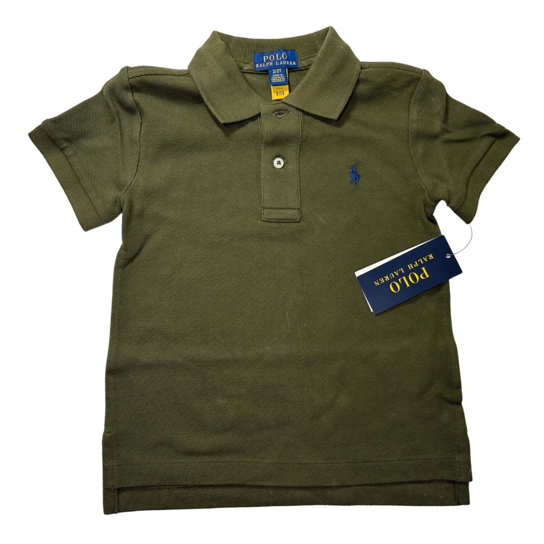 Polo Ralph Lauren Kids Polo Shirt Size 2T Short Sleeve Olive Green MSRP 49.50