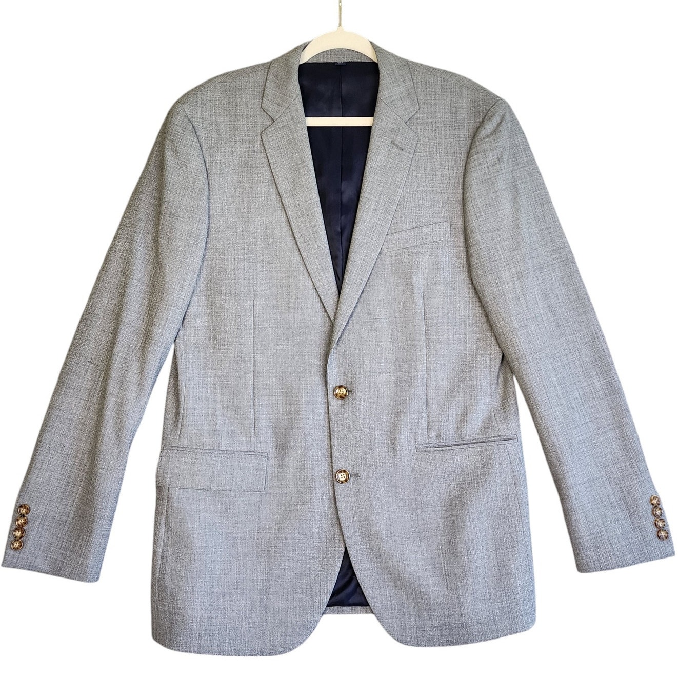 J Crew Factory Mens Classic Fit Thompson Wool Suit Jacket Size 40L Gray Blazer