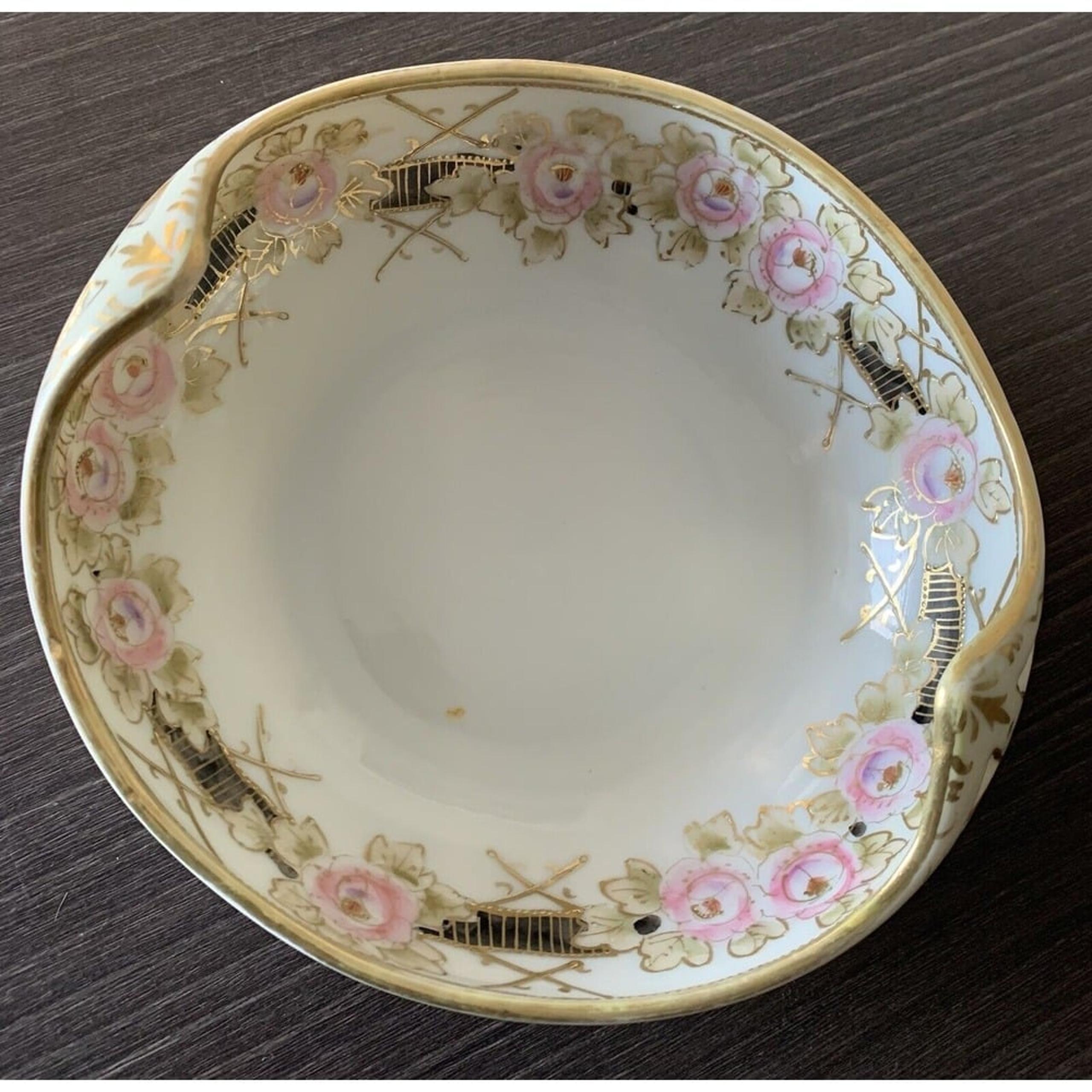 Vintage Nippon Hand Painted  Porcelain Candy Dish