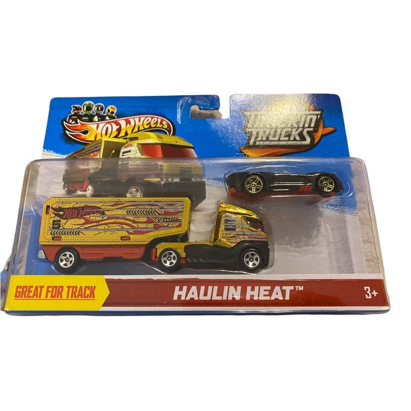 Hot Wheels Trackin Trucks Haulin Heat 2012 Die Cast Monoposto Gold Black 1:64