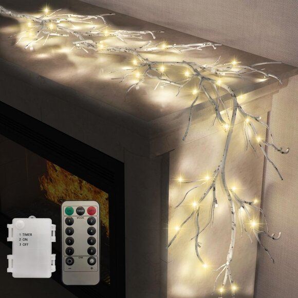 New 6FT Lighted Christmas Garlands with 48 LEDs & Remote Control Decoration