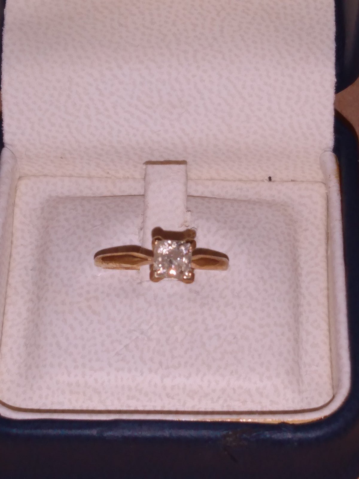 Genuine 0.76 ct. Princess Cut Diamond Solitaire Engagement Ring H I1 14k Yellow