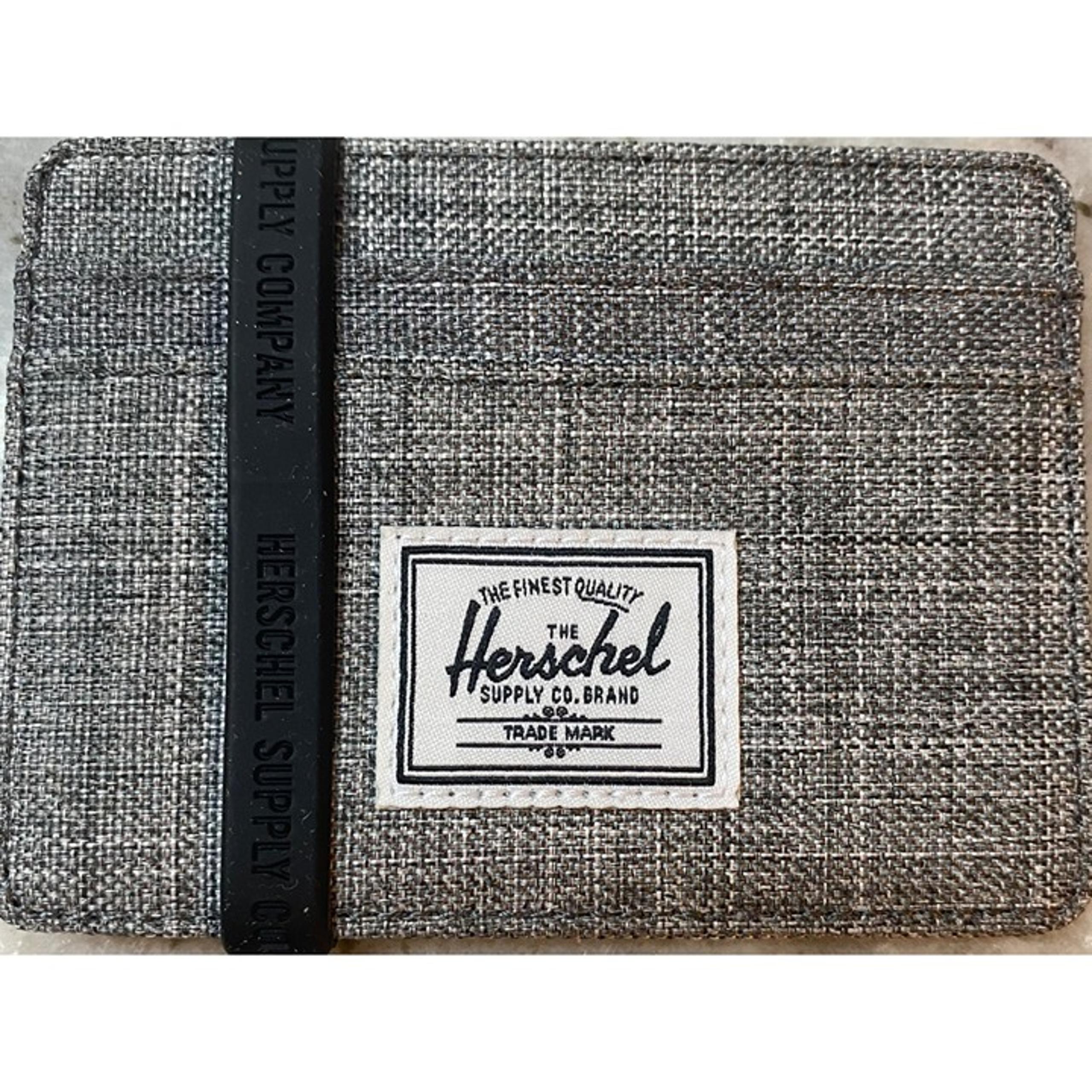 Herschel Supply Co. Charlie Wallet Card  Clip Raven Crosshatch Gray