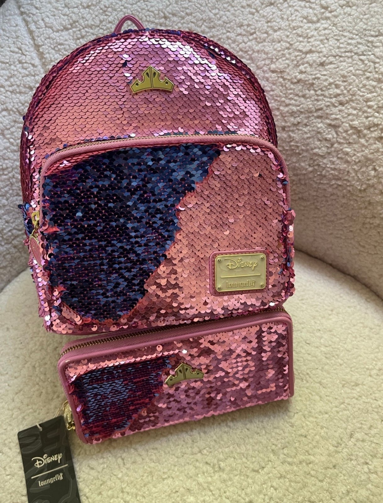 Loungefly Sleepy Beauty Mini Backpack W/Matching Wallet