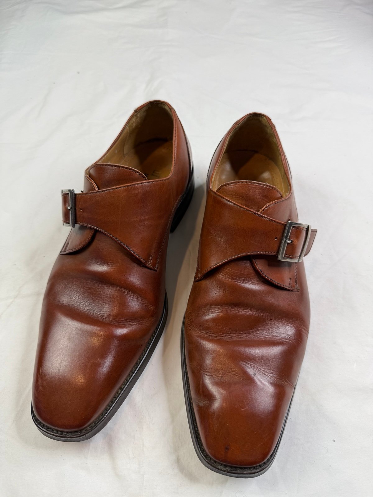 Paul Frederick Oxford Dress Shoes Men's Size 9 W Leather Brown Italy Lace A0501