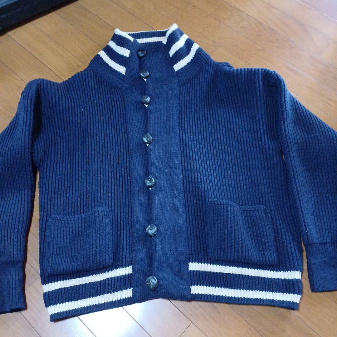 Dulyn Knitwear Low Gauge Navy Stripe Cardigan M
