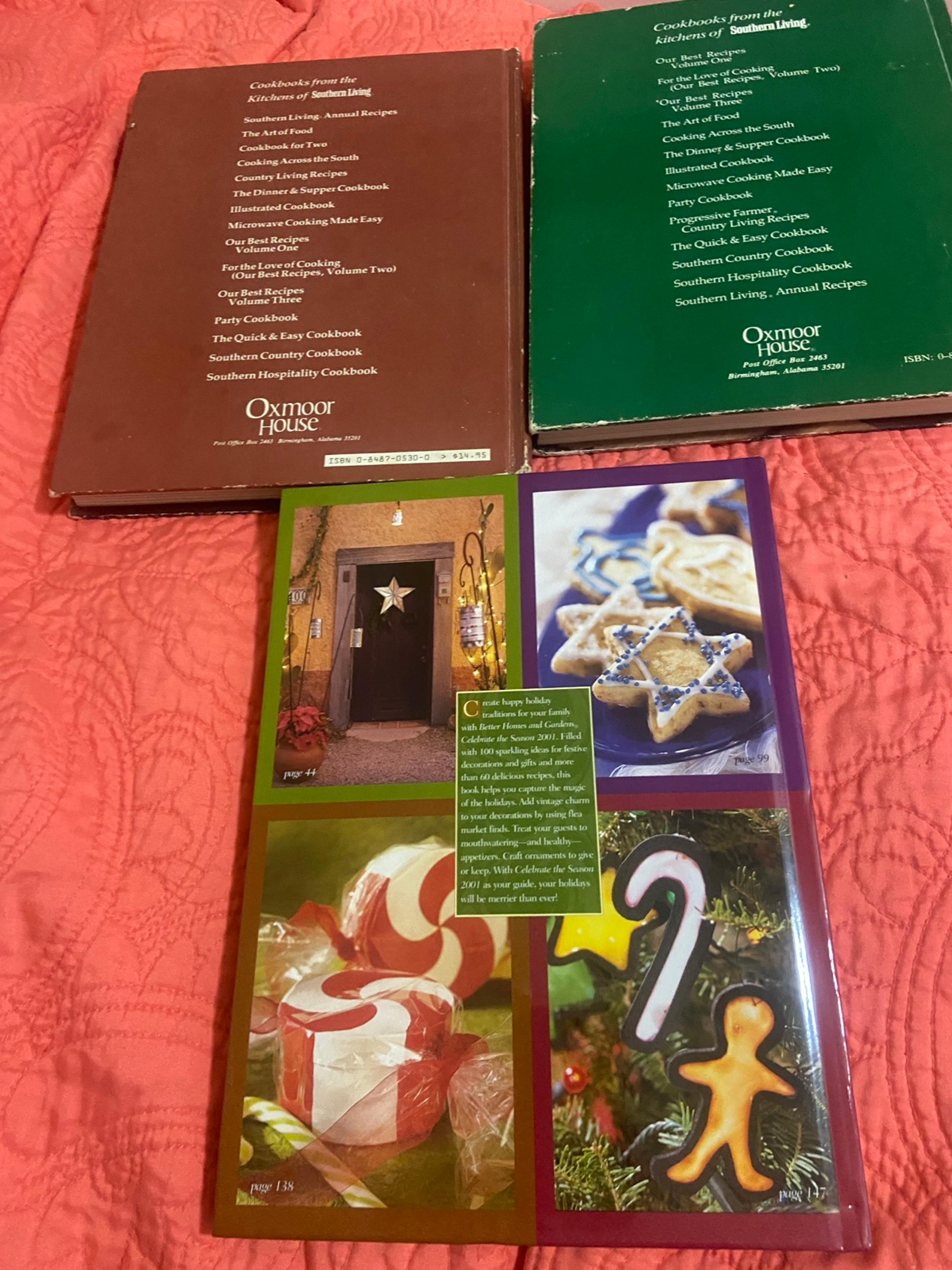 3 hardcover books loaded with recipes