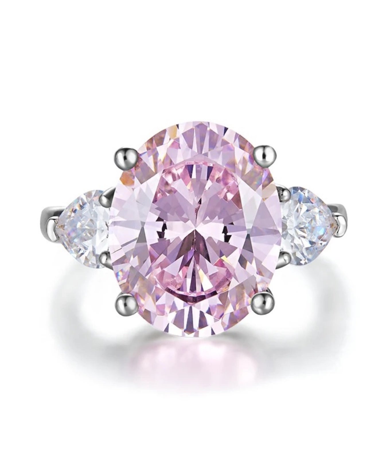 Classic Design Ice Out 925 Sterling Silver Engagement Ring CZirconia Size 6,7,8