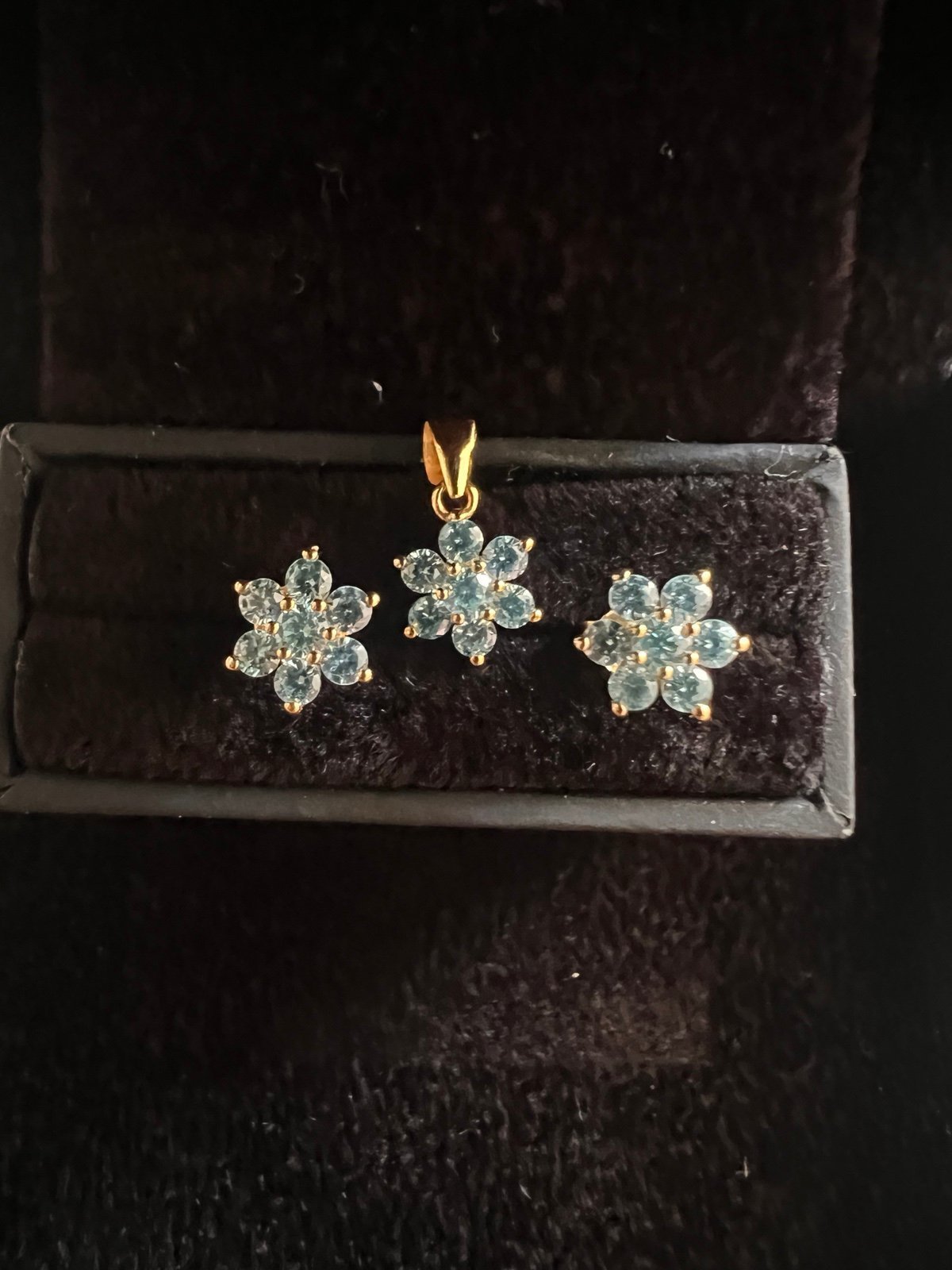 18K Gold Aquamarine Rosita Set