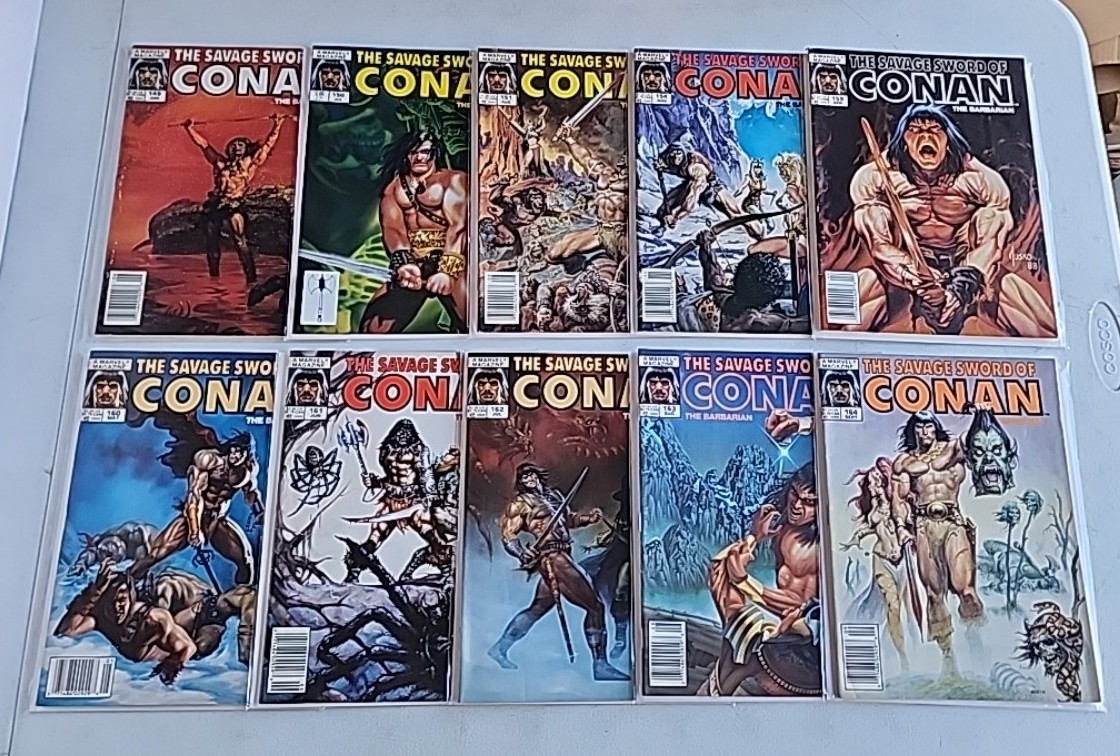 Savage Sword Of Conan Magazine #rs 149-151, 154, 159-164 Marvel Comics Lot Of 10
