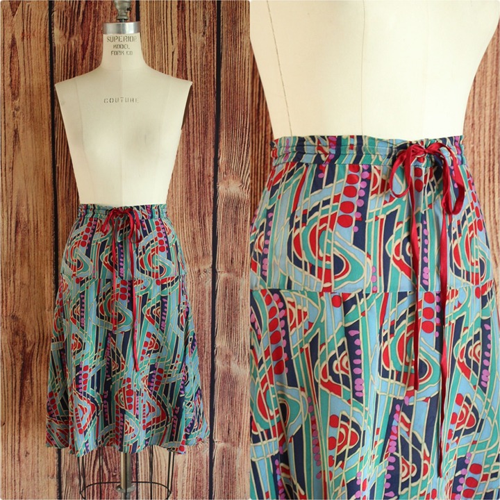 Marc Jacobs Womens Skirt, Silk, Size Small, Drawstring Waist, Full