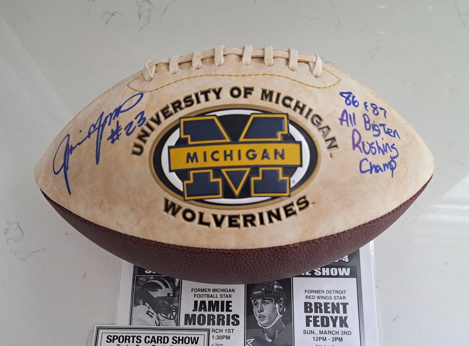 JAMIE MORRIS Signed/Inscribed Michigan Wolverines Football U of M w COA JSA Auto
