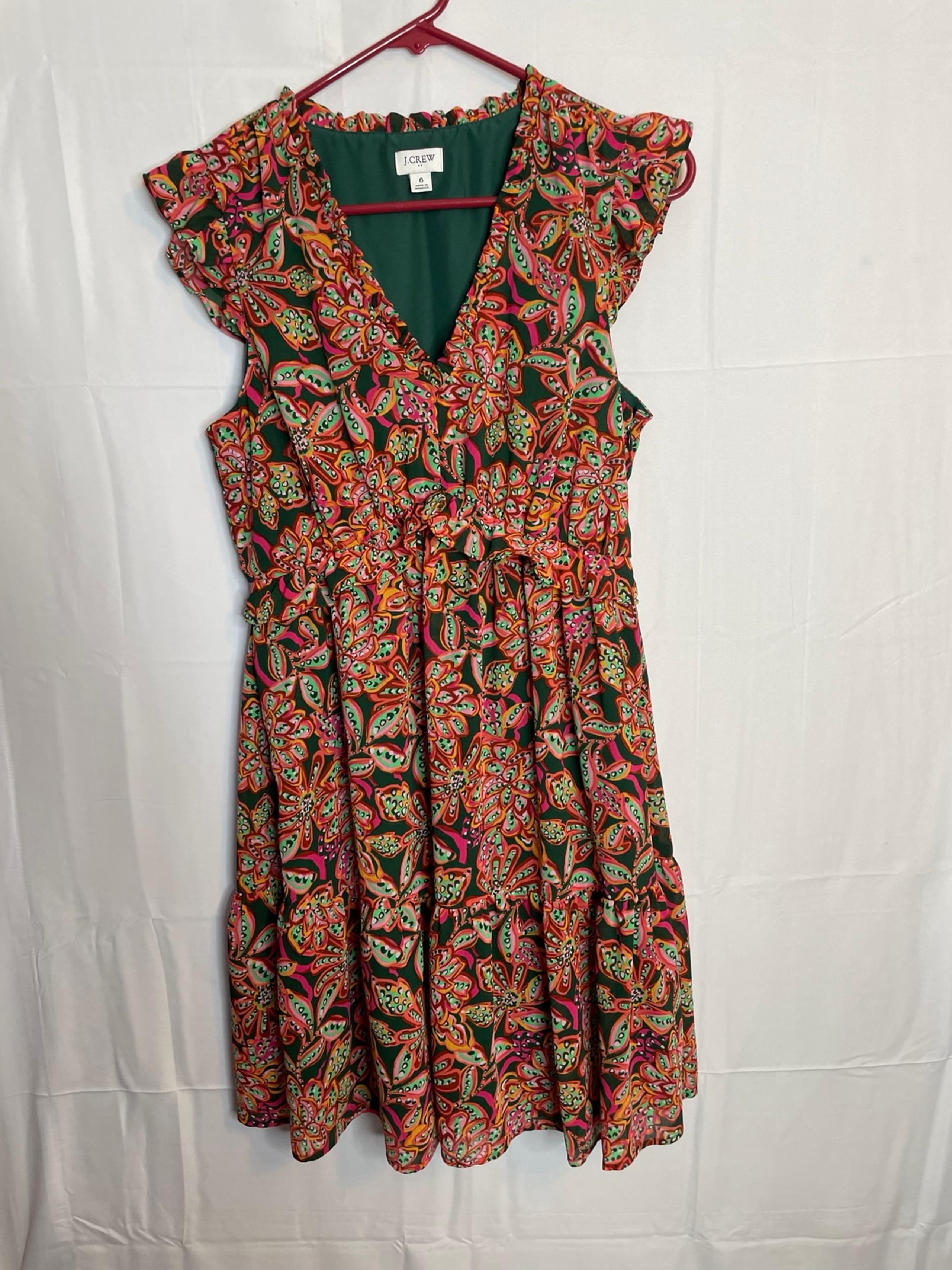 J Crew Women’s Size 6 Knee Length Paisley Dress Short Sleeve 46