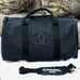 Chanel Beauty Makeup Duffle Bag nylon canvas with chain in black