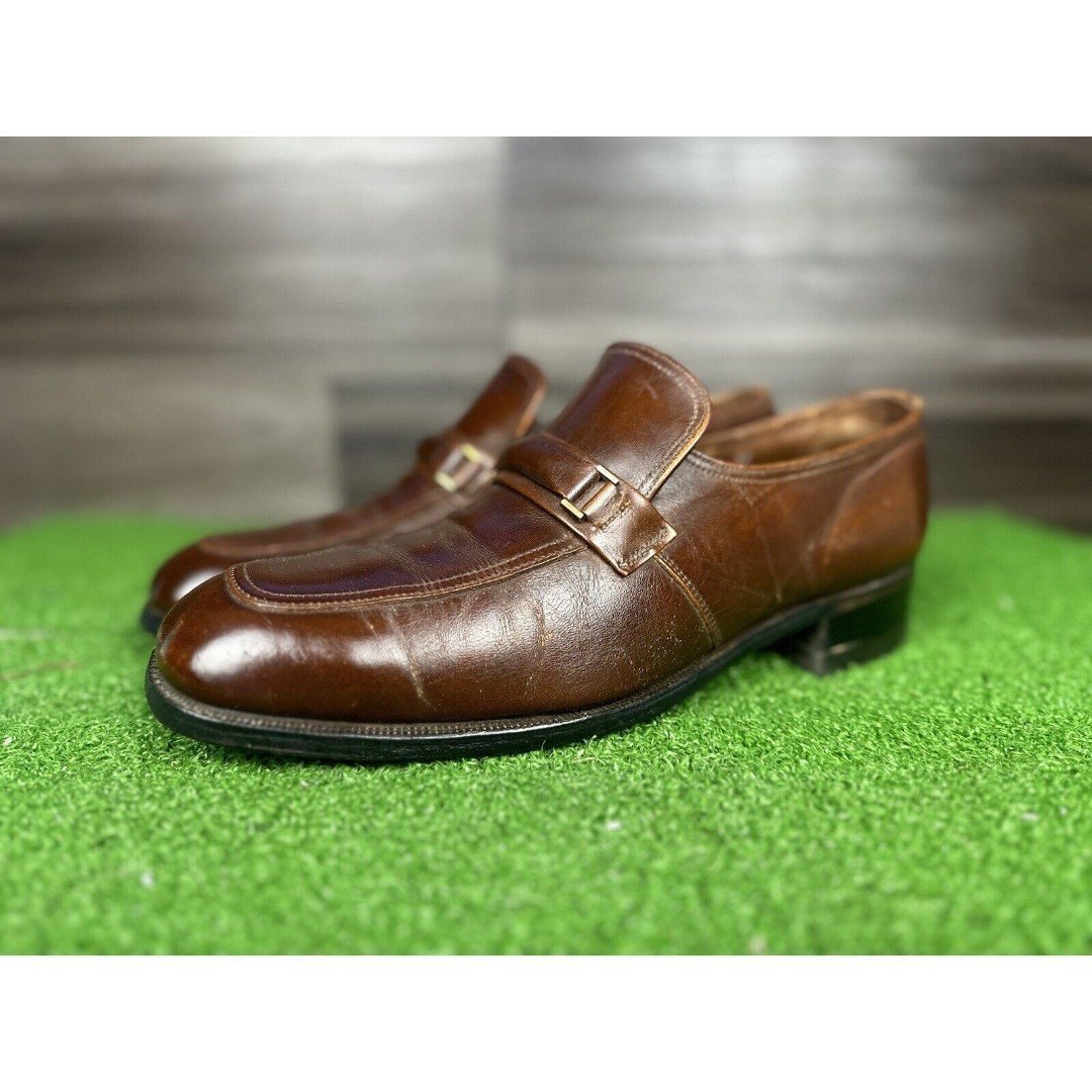 Florsheim Brown Leather Loafers Men's 10 D Vintage