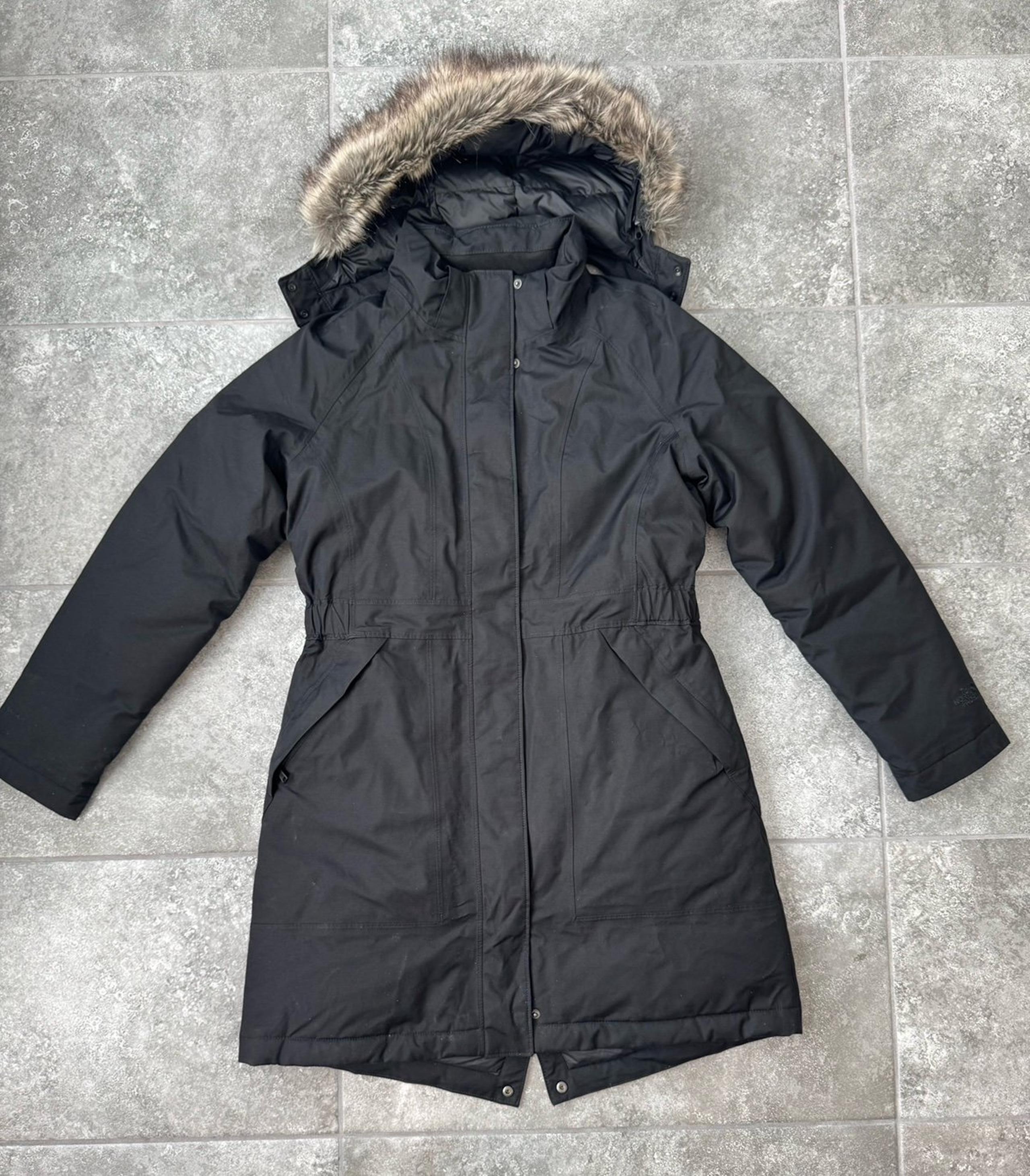 NORTH FACE goose down black Parka women medium pre owned