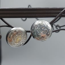Sterling Silver Earrings Vintage 1950s Burkhardt Jewellers Western Ornate Design