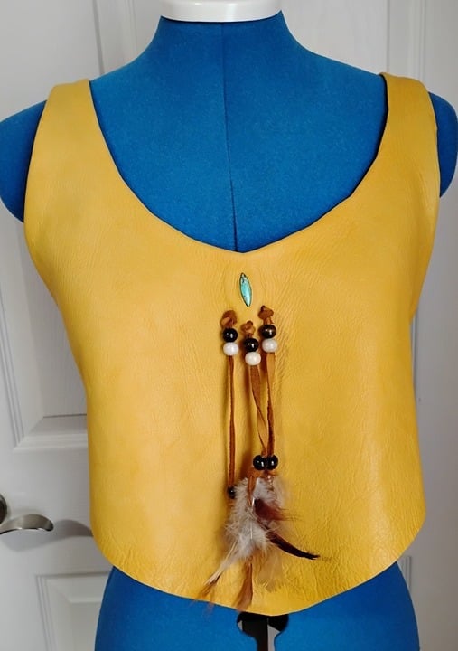 Vintage Leather Halter Top