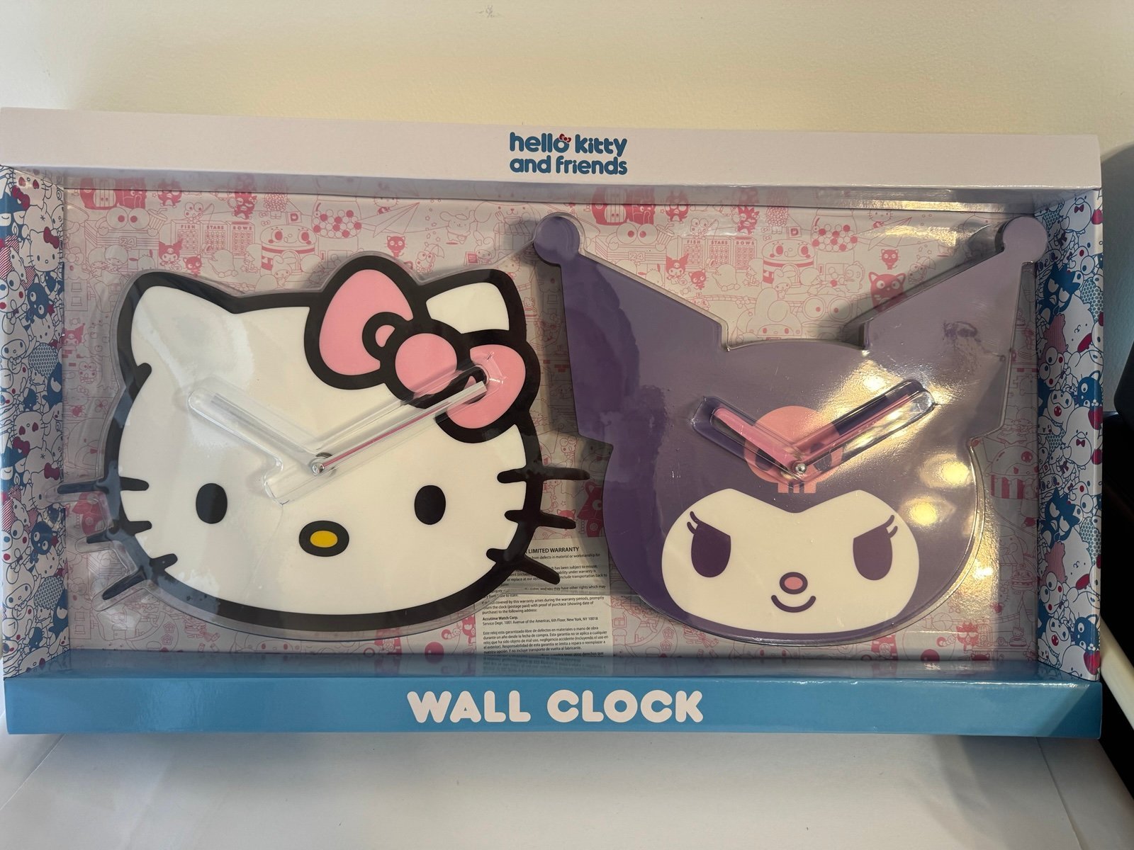 HELLO KITTY AND FRIENDS WALL CLOCKS *HELLO KITTY & KUROMI* (NEW)