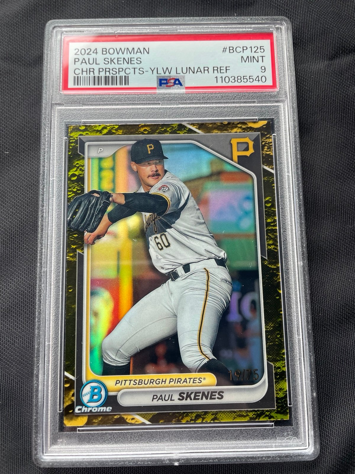 2024 Bowman Paul Skenes Yellow Lunar PSA 9