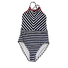 Tommy Bahama Breton Stripe High-Neck One-Piece Swimsuit SZ 4 NWT