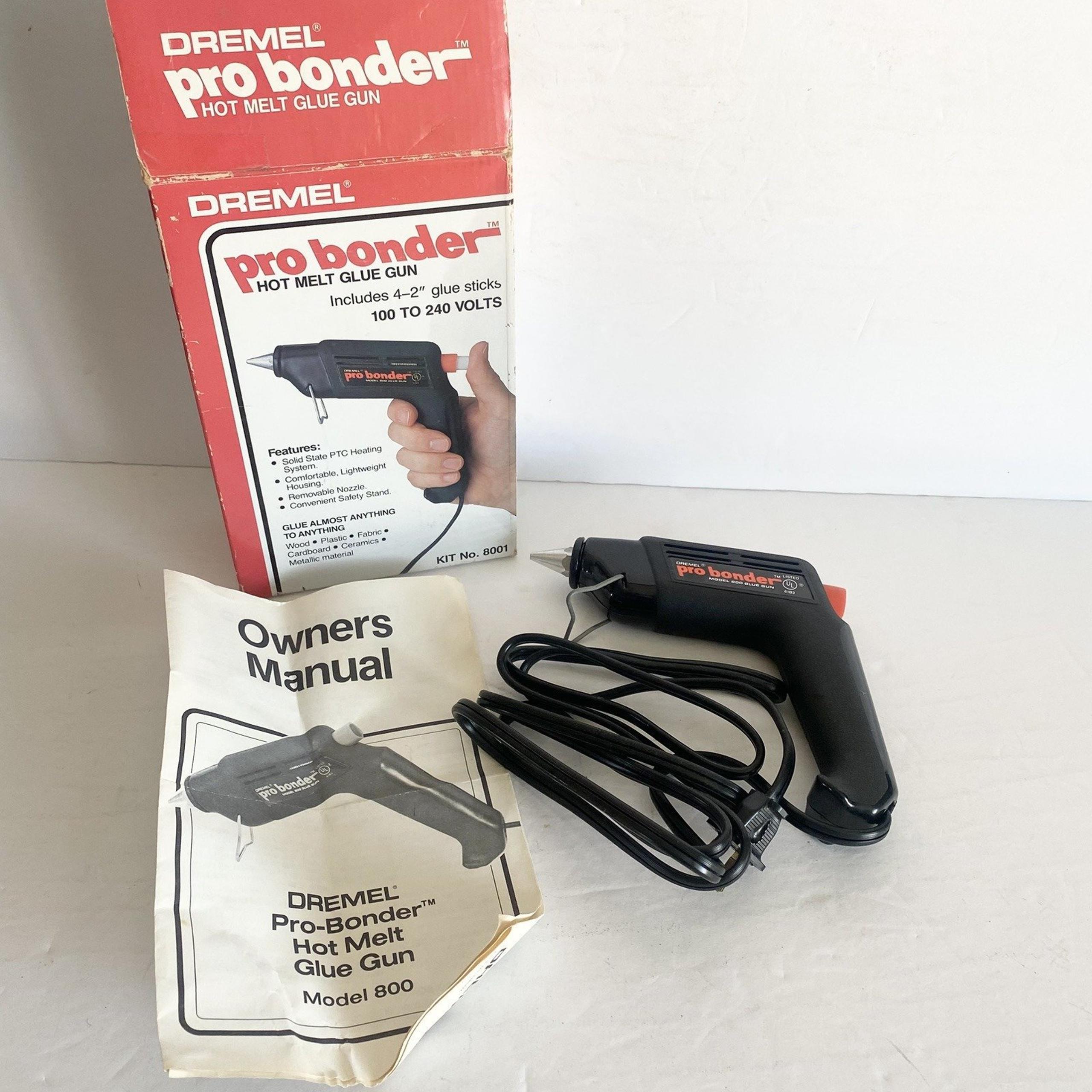 Dremel Pro Bonder Hot Melt Glue Gun Kit No. 8001 Glue Almost Anything Made USA