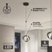 Artika Vivaldi 16-Watt 1 Light Matte Black LED Mini Pendant Light Fixture (L822)