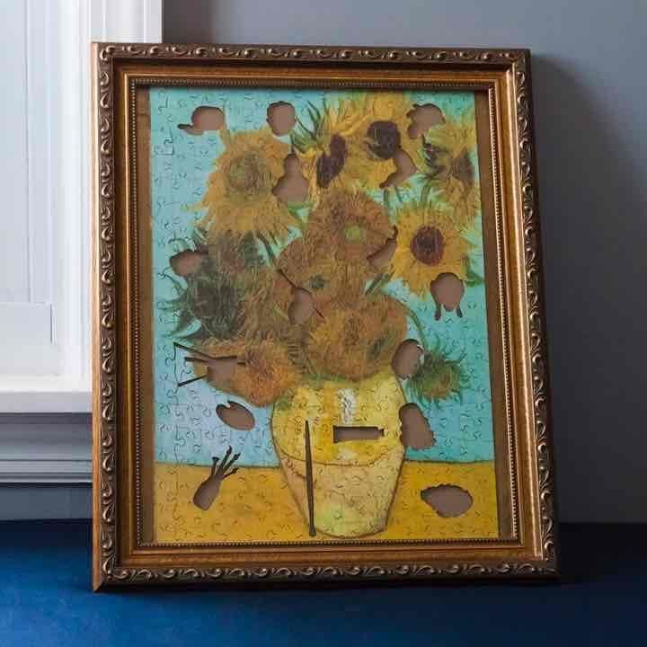 Van Gogh sunflower wooden puzzle