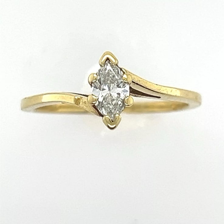 1/3 MARQUISE Diamond Engagement Ring •VS/SI1 Ring ~ Size 8 •18kt Gold ~ STUNNING
