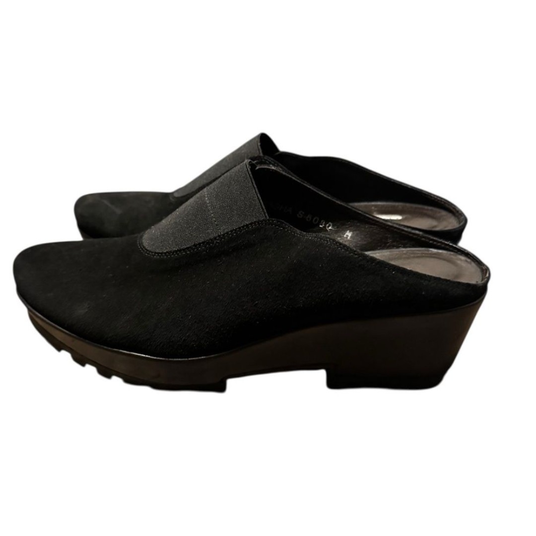 Donald J Pliner Rasha Suede Leather Platform Mules Black Size 8