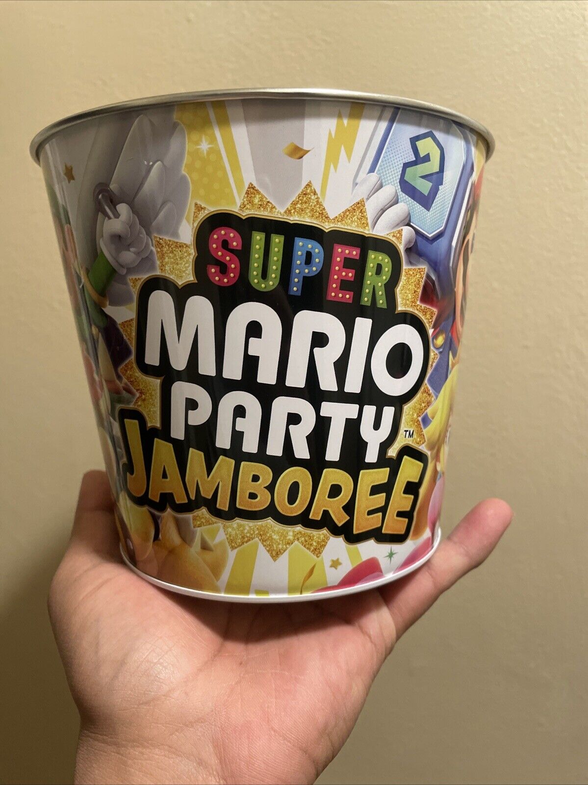 Super Mario Party Jamboree Target Exclusive Popcorn Bucket Tin. Ships SAME DAY!