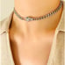 Silver Snake Choker Bracelet Matching Set, Chain Link, Serpent, Necklace
