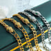Silver Snake Choker Bracelet Matching Set, Chain Link, Serpent, Necklace