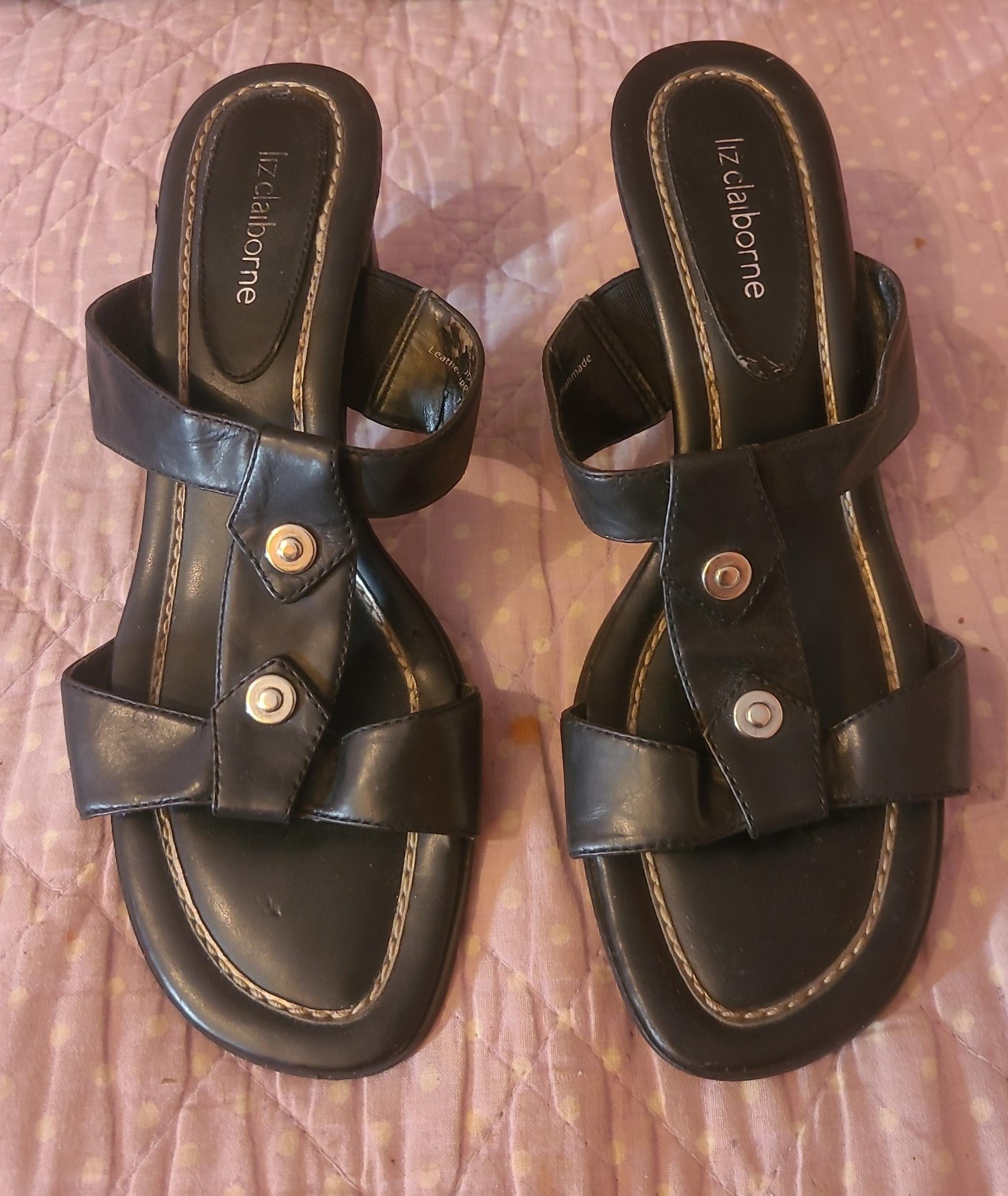 Liz Claiborne Black Leather Sandals
