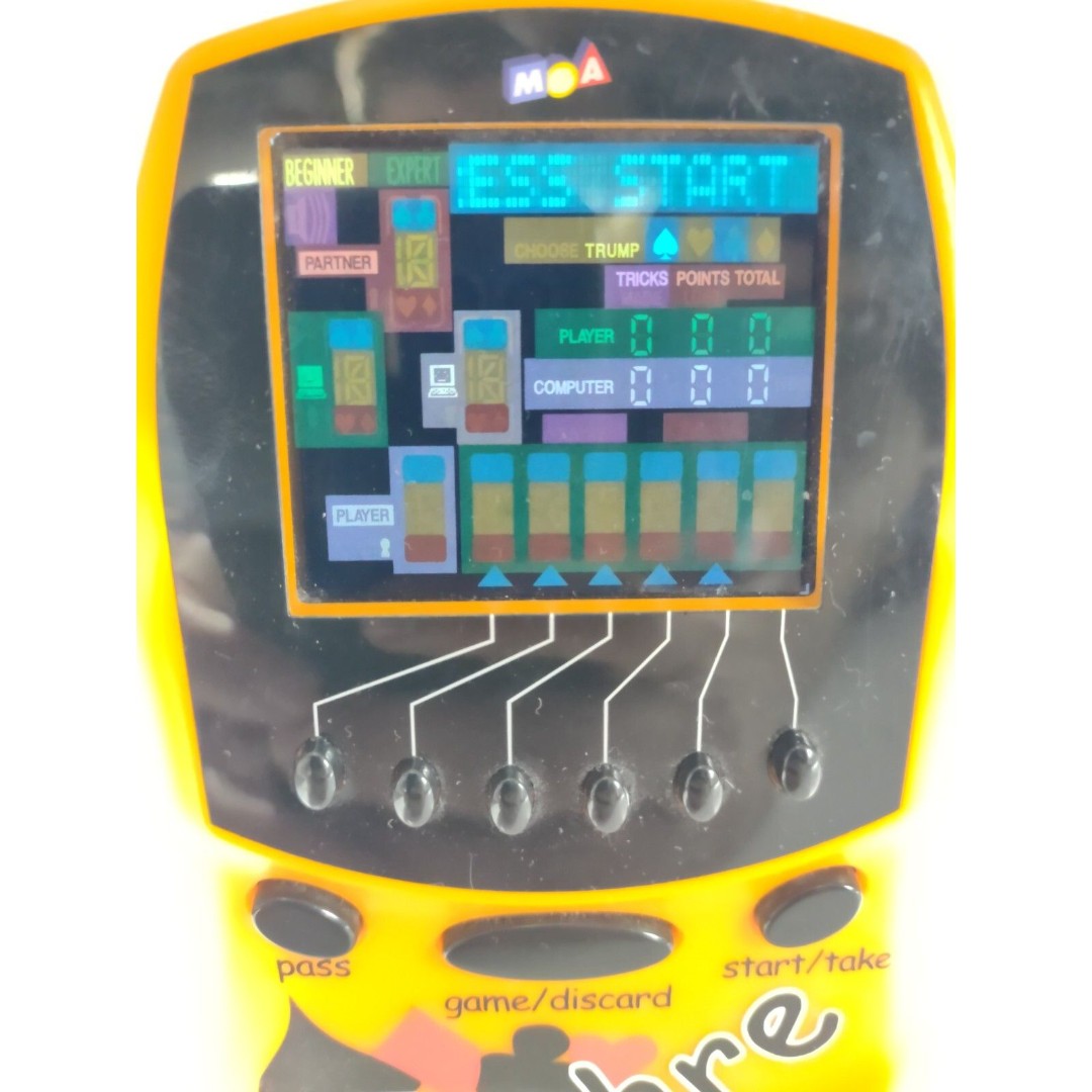 MGA VTG 2000 Euchre Color FX2 Handheld Electronic Game Orange TESTED