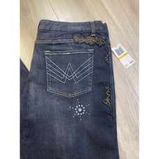 Vintage NWT 90s 7 For All Mankind Embroidered Jeans Bootcut Sz 31x34 187 Unisex