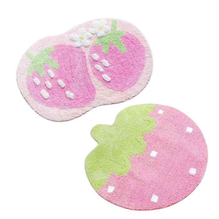 ♡ SET OF 2 ♡ mg strawberry rug set