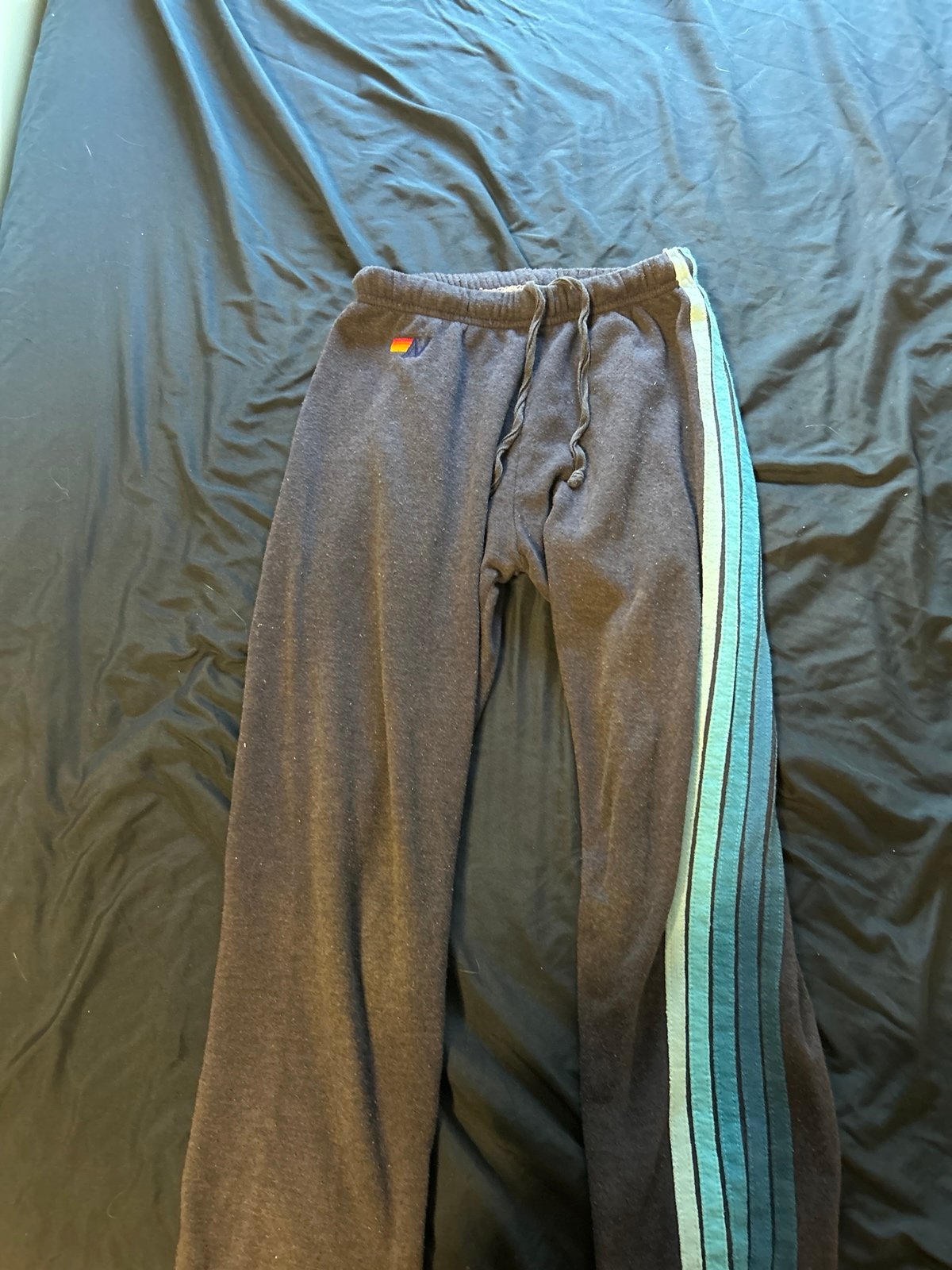 XS used Aviator Nation Navy Blue Stripes Sweatpants