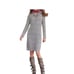 SUNDANCE Vintage Leah Mae Wool Sweater Gray Dress Pointelle Knit Gray PS