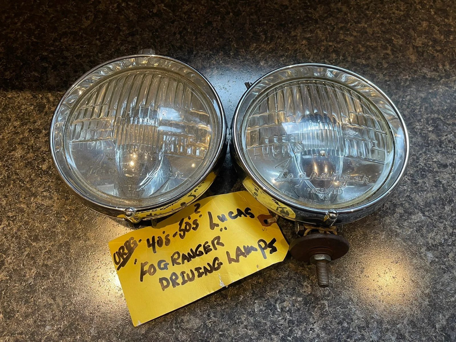 Vintage 1940s-50s Lucas Fogranger Driving Lamps