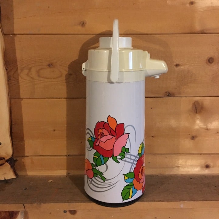 Vintage Airpot Apollo 1.9L MCM Korea Mid-Century Modern Flowers Multi-Colored