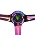 NEW JDM Universal 6-Hole 350mm Deep Dish Pink Crystal Bubble Steering Wheel