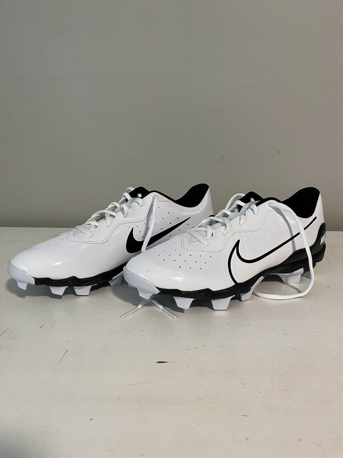 Nike Alpha Huarache 4 White Black Baseball Cleats DJ6524-101 Mens Size 10.5 NEW
